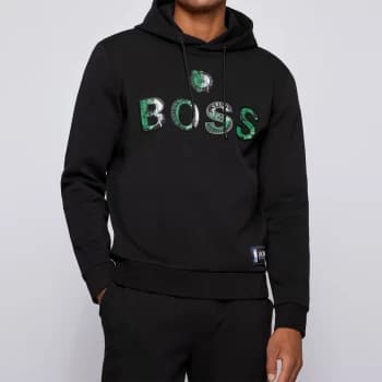 Hugo Boss X NBA Celtics Pullover Hoodie Charcoal Size L Men