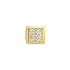 Classic Glam Cubic Zirconia Gold White Link Charm 230605/01