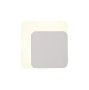 Magnetic Base Wall Lamp, 12W LED 3000K 498lm, 15, 19cm Square Right Offset, Sand White, Acrylic Frosted Diffuser