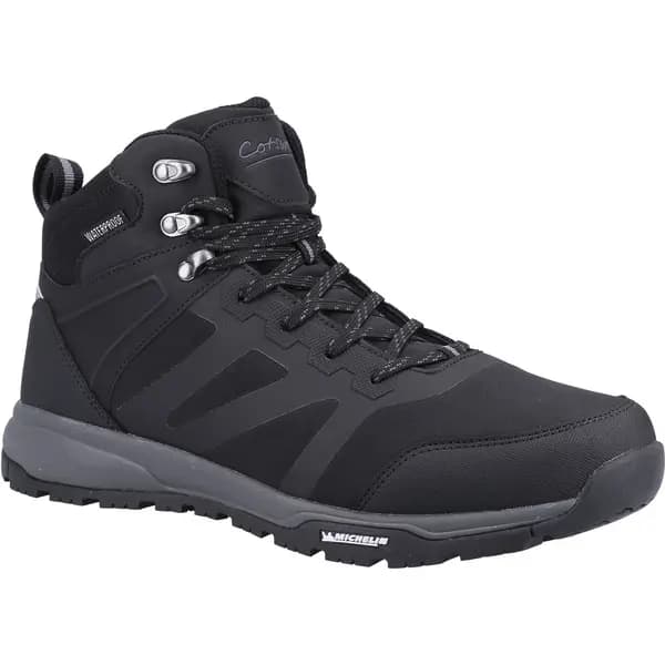 Cotswold Mens Kingham Mid Waterproof Walking Hiking Ankle Boots - UK 10 Black male GDE2704BLK10