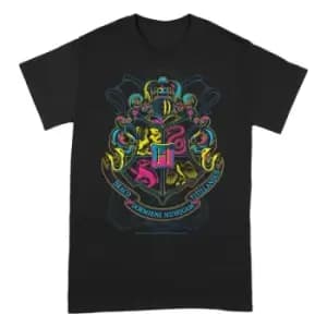 Harry Potter T-Shirt Neon Hogwarts Crest Size M
