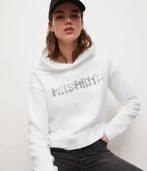 AllSaints Womens Noctis Sasha Hoodie, Optic White, Size: 12