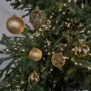 6pcs 8cm Assorted Shatterproof Baubles Christmas Decoration in Gold