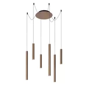 Lorenz Modern Pendant Light - Ø120cm - LED Dim. - 6x4W 3000K - Rust Brown