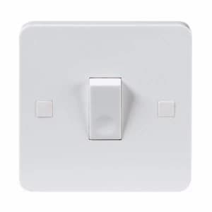 KnightsBridge Pure 9mm 10A White 1G 2 Way 230V Electric Wall Plate Switch