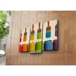 3PATK-85 Multicolor Decorative Canvas Painting (3 Pieces)