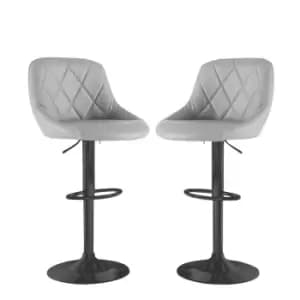 Neo Set Of 2 Madrid Swivel Bar Stool - Grey