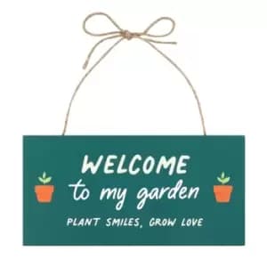 In the Garden Welcome Hanging Sign