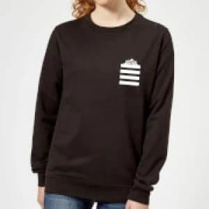 Looney Tunes Taz Stripes Pocket Print Womens Sweatshirt - Black