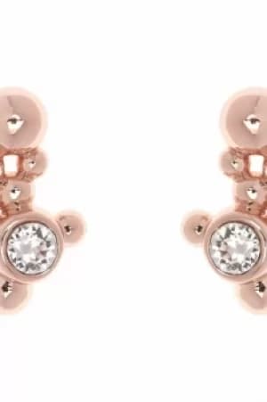 Ladies Karen Millen Rose Gold Plated Evolution Crystal Stud Earrings KMJ994-24-02