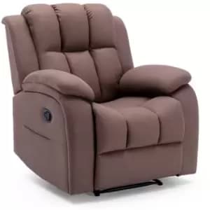 BROOKLINE FABRIC RECLINER ROCKING SWIVEL GAMING CINEMA LOUNGE SOFA CHAIR MOCHA - Mocha
