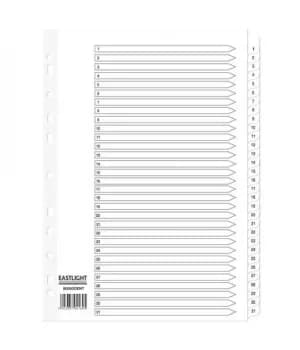 ValueX Index 1-31 A4 Mylar Tabs White