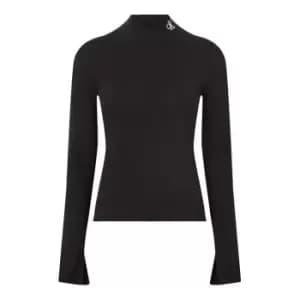 Calvin Klein Jeans Rib Mock Neck T Shirt - Black
