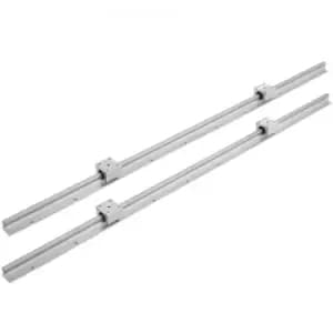 VEVOR 2X SBR12-1000mm Rails Linear Rail Guide Shaft Rod + 4X SBR12UU Bearing Slider Blocks Slide Guide CNC Set