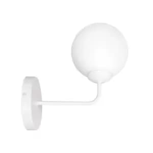 Pregos White Globe Wall Lamp with White Glass Shades, 1x E14