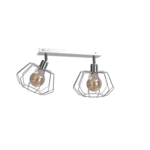Luna Twin Ceiling Spotlight Silver, 50cm, 2x E27