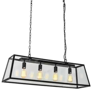 Italux Lighting - Italux Laverno - Industrial And Retro Hanging Pendant Black Matt 4 Light , E27