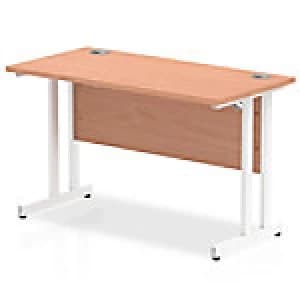 Impulse 1200/600 Rectangle White Cantilever Leg Desk Beech