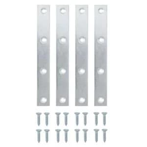 BQ Zinc effect Steel Mending plate L125mm Pack of 4
