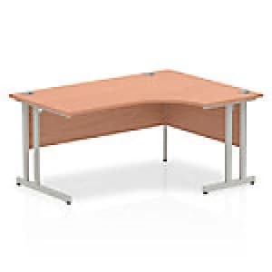 Impulse Cantilever 1600 Right Hand Crescent Desk Beech