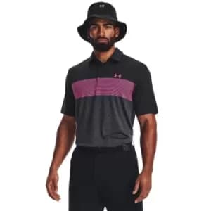 Under Armour Mens Playoff 3.0 Stripe Polo Black/Jet Gray L