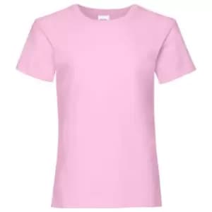 Fruit Of The Loom Girls Childrens Valueweight Short Sleeve T-Shirt (Pack of 2) (5-6) (Light Pink)