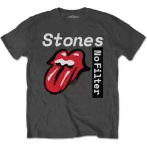 The Rolling Stones - No Filter Text Unisex XX-Large T-Shirt - Grey