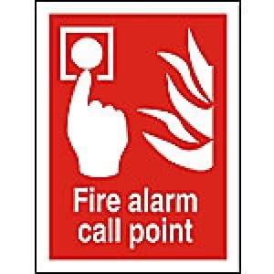 Fire Sign Fire Alarm Vinyl 30 x 20 cm