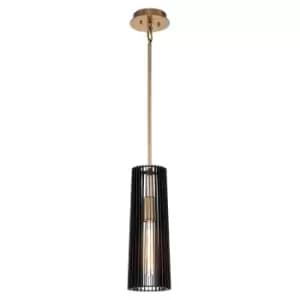 Kichler Linara Slim Pendant Ceiling Light Black & Natural Brass