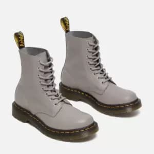 Dr. Martens Womens 1460 Pascal Virginia Leather 8-Eye Boots - Zinc Grey - UK 3