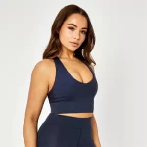 USA Pro x Courtney Black Racer Back Sprint Sports Bra - Blue