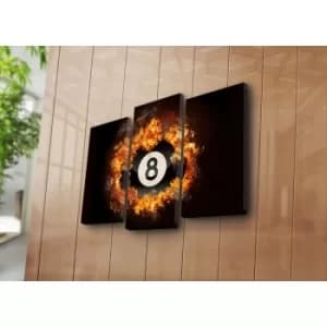 3PATK-71 Multicolor Decorative Canvas Painting (3 Pieces)