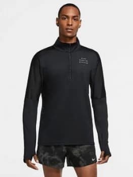 Nike Element Run Division 1/2 Zip Top - Black