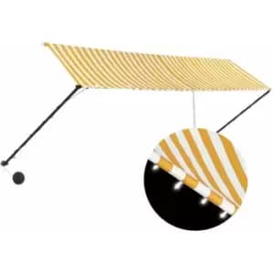 Retractable Awning with LED 400x150cm Yellow and White Vidaxl Yellow