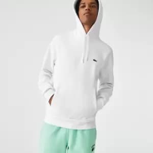 Mens Lacoste Organic Cotton Hooded Sweatshirt Size 4 - M White