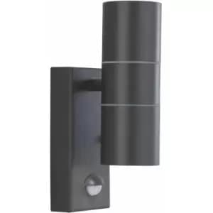 Outdoor LED wall light and porch gu10 LED ip44 2 Black bulbs + sensor tube