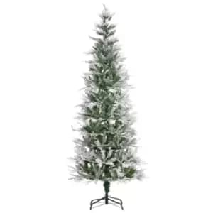 Christmas Tree Pencil Snow Flocked 6' with Realistic Cypress Branches - HOMCOM TJ Hughes