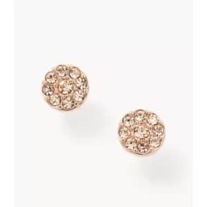 Fossil Womens Sutton Disc Rose-Tone Stainless Steel Stud Earring - Rose Gold