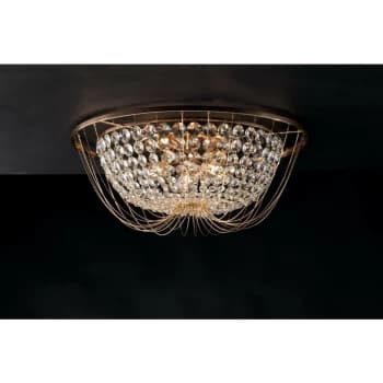 Fan Europe Vienna - Crystal K9 Flush Ceiling Light, Gold, E14