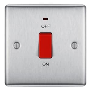 BG Cooker Raised Socket - Brushed Steel