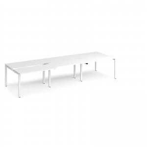 Adapt II Sliding top Triple Back to Back Desk s 3600mm x 1200mm - White