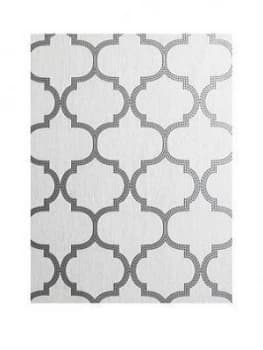 Arthouse Beaded Trellis Grey Metallic Vinyl Wallpaper
