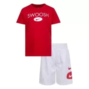 Nike Swoosh T Shirt and Shorts Set Infant Boys - Grey