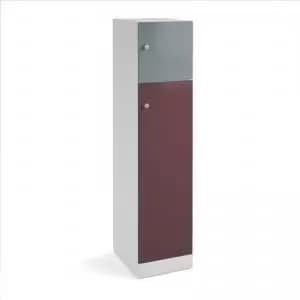 Flux 1700mm high lockers with two doors larger lower door - cam lock