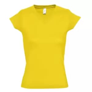 SOLs Womens/Ladies Moon V Neck Short Sleeve T-Shirt (L) (Gold)