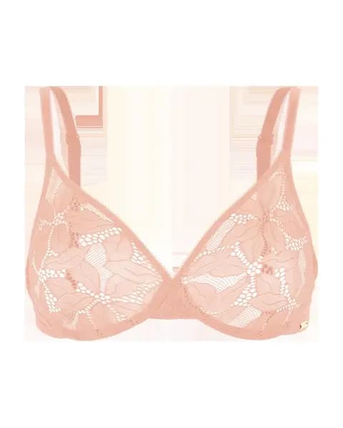 Gossard Glossies Lotus Sheer Moulded Bra Nude