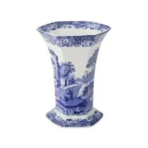 Spode Blue Italian Hexagonal Vase 27Cm H Single