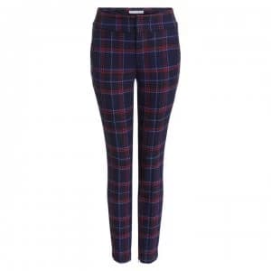 Oui Pattern Trousers - DKBlueBlue 0575
