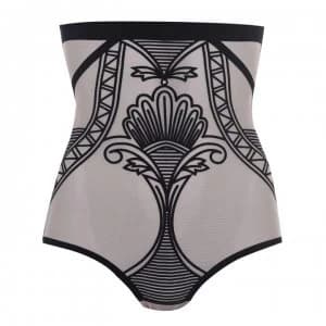 Nancy Ganz Enchante High Waist Brief - Nude/Black