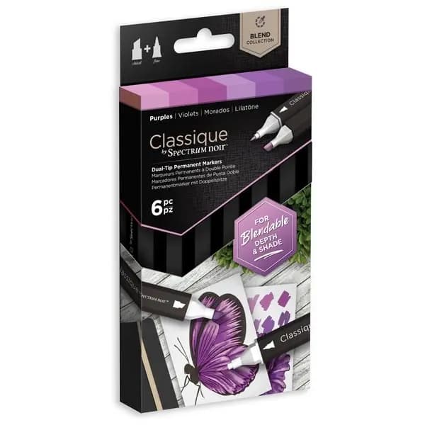 Spectrum Noir Classique Blend Marker Pen Set Purples Set of 6